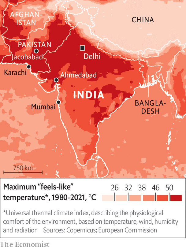Heat wave records in India, 1980 to 2021.