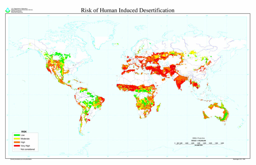 Map of desertification risk.