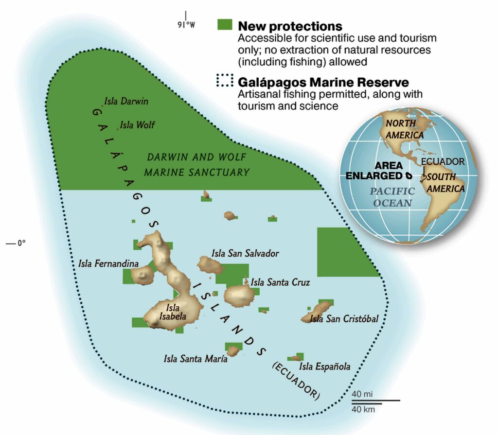 Galápagos Islands conservation map
