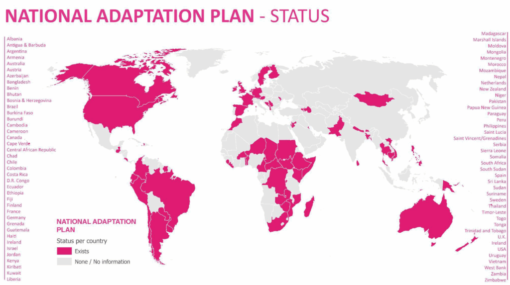 Status of National Adaptation Plans. Source: WWA