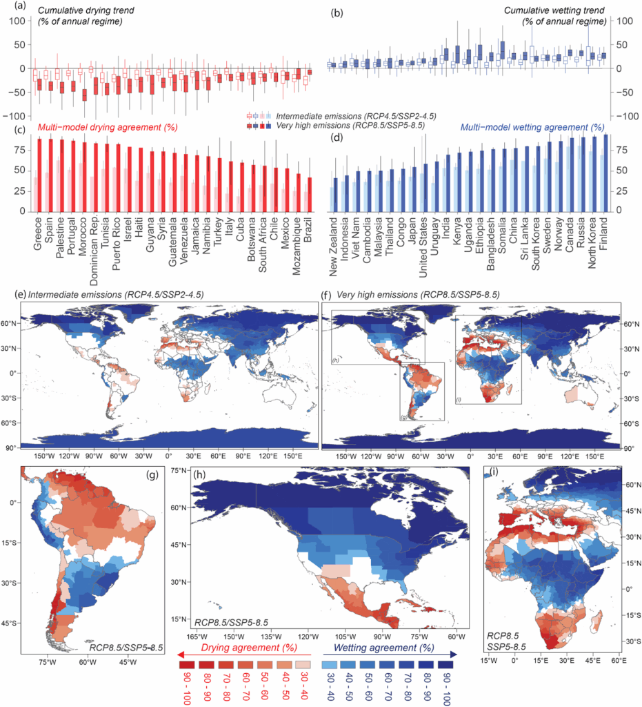 Drying and Wetting Patterns Under Intermediate and Very High Emissions Scenarios.